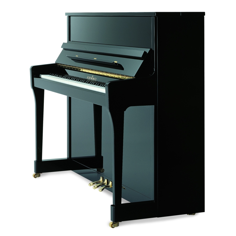 Schimmel C T Upright Piano In Black Polyester