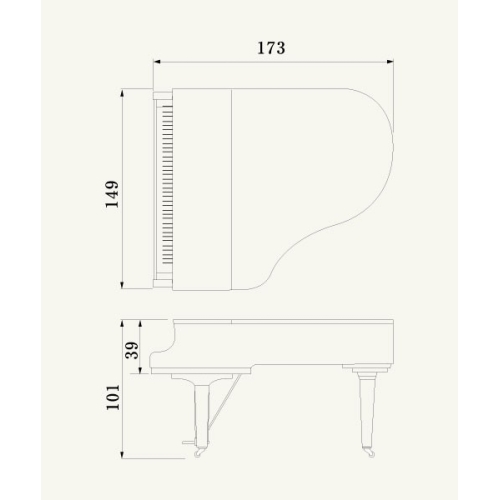 Yamaha C2X Chrome Grand Piano in Black Polyester