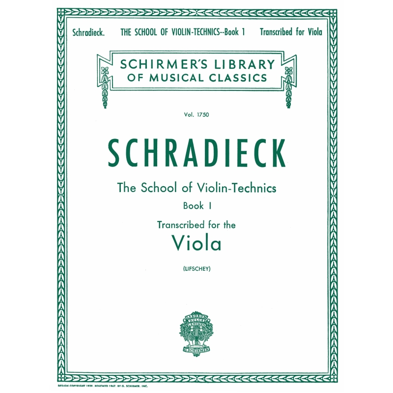 Schradieck, Henry - School of Violin Technics, Op. 1 - Book 1