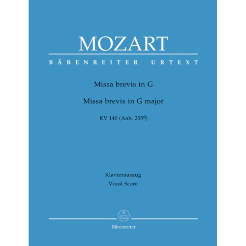 Mozart, W A - Missa brevis in G (K.140) (Urtext).