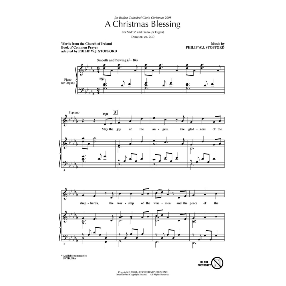 Philip Stopford A Christmas Blessing (SATB)