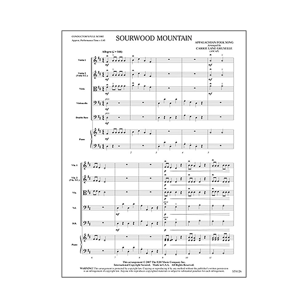 Carrie Lane Gruselle - Sourwood Mountain (Score and Parts)