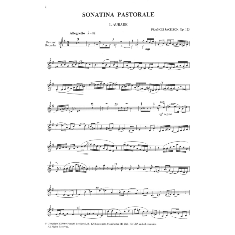 Sonatina Pastorale Op.123 Jackson Francis