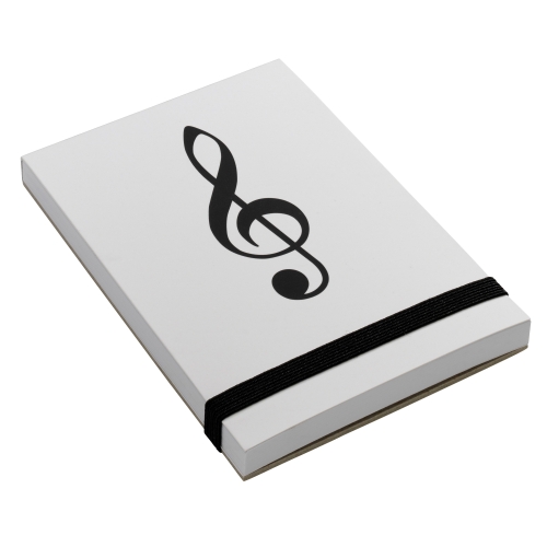 Notepad G-clef white A7