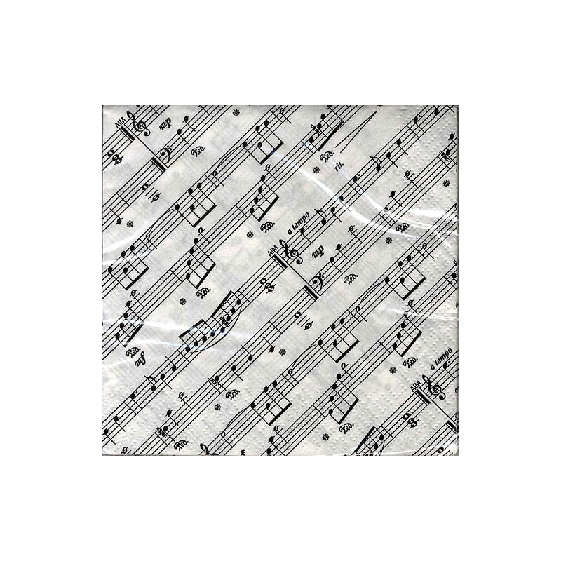 Napkins: 2-Ply Beverage Napkins - Notation Design