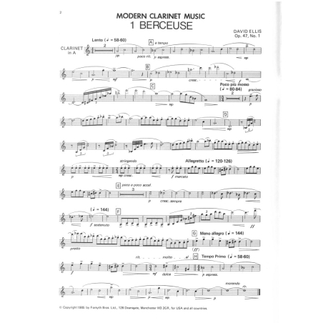 Modern shop clarinet music