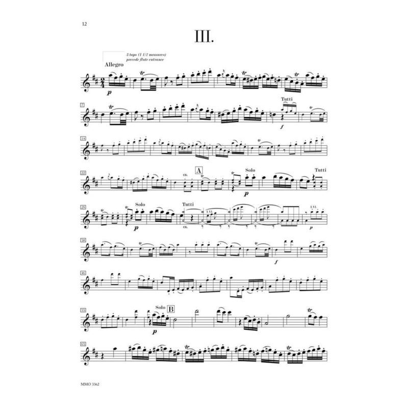 MOZART Flute Concerto No. 2 in D major, KV314 (KV285d): QUANTZ Flute ...