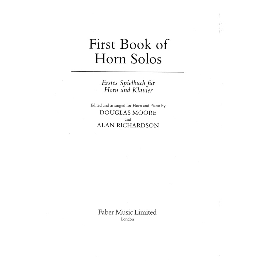 Richardson, A & Moore, D - First Book of Horn Solos