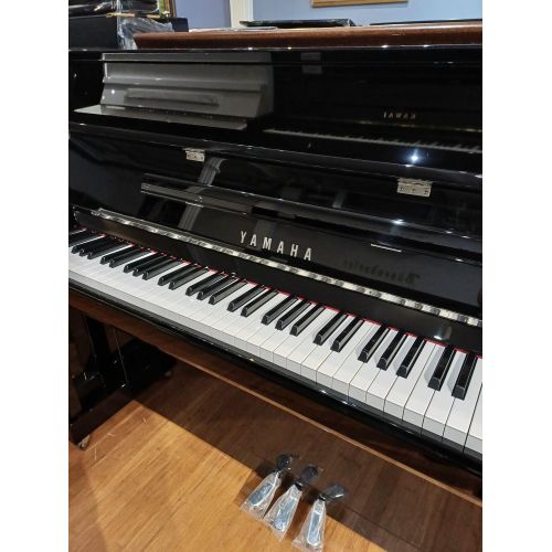 Yamaha B2 Upright Piano in Black Polyester with Chrome Fittings