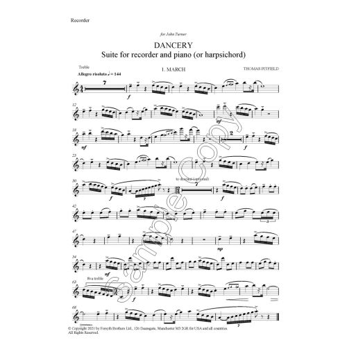 Dancery - Suite for Recorder and Piano (or Harpsichord) - Thomas Pitfield