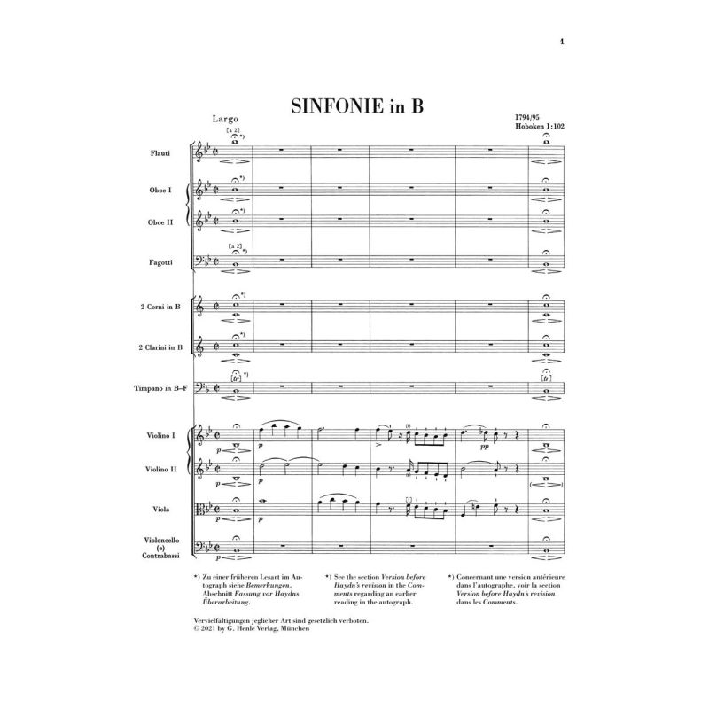 Haydn, Joseph - Symphony B Flat Major Hob. I:102