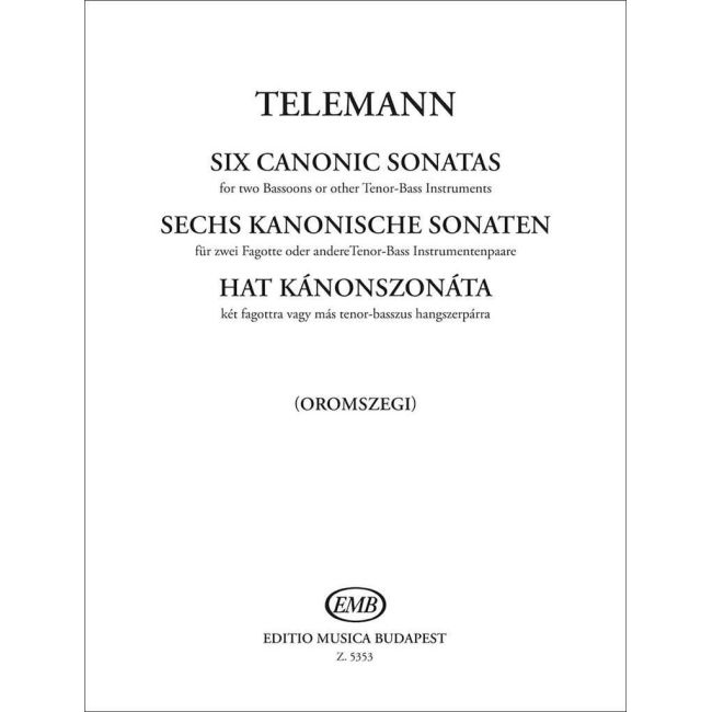 Telemann, Georg Philipp - Six Canonic Sonatas (two bassoons)