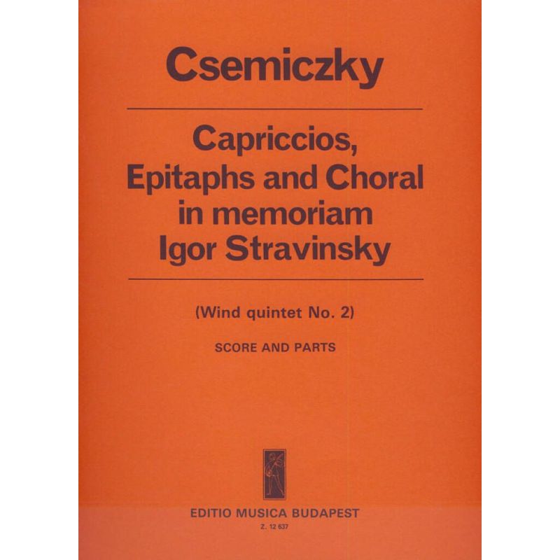 Csemiczky, Miklós - Capriccios, Epitaphs and Choral