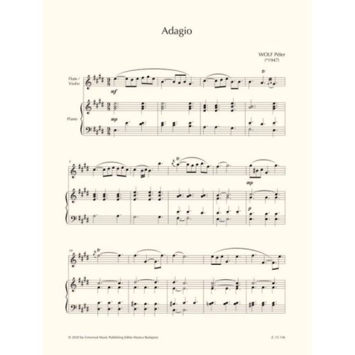 Wolf, Peter - Adagio (flute or violin and piano)