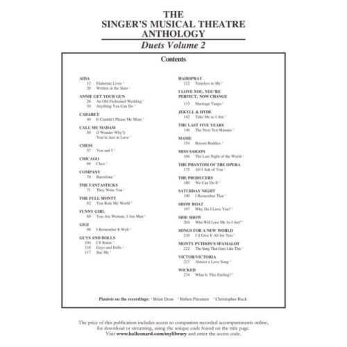 Singer's Musical Theatre Anthology: Duets Volume 2