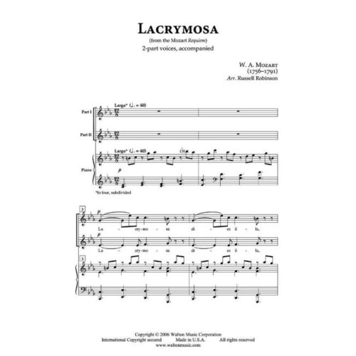 Mozart, Wolfgang Amadeus - Lacrymosa (from Requiem)