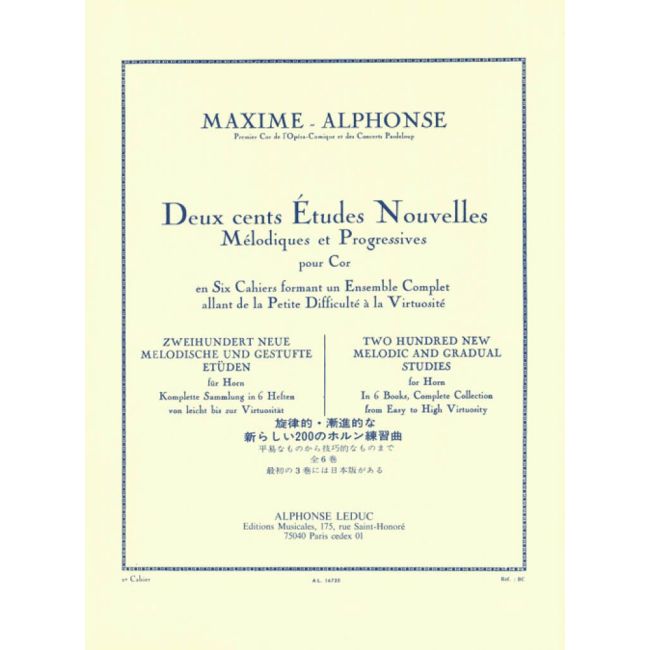 Alphonse, Maxime - 200 Études Nouvelles Mélodiques et Progressives 2