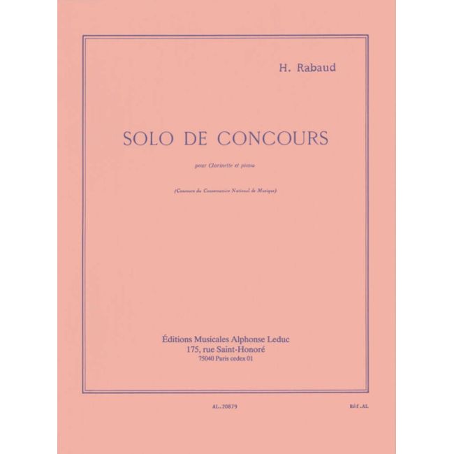 Rabaud, Henri - Solo De Concours pour clarinette et piano