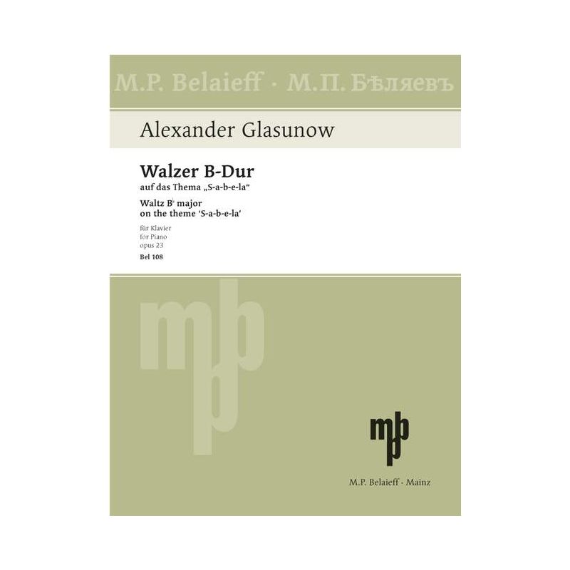 Glazunov, Alexander - Waltz Bb major op. 23