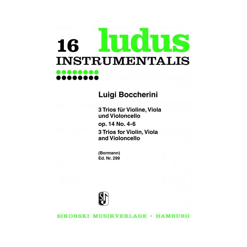 Boccherini, Luigi - 3 Trios op. 14/4-6