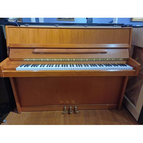 SOLD: Pre-Owned Schimmel 112 5E Upright Piano in Cherry Satin