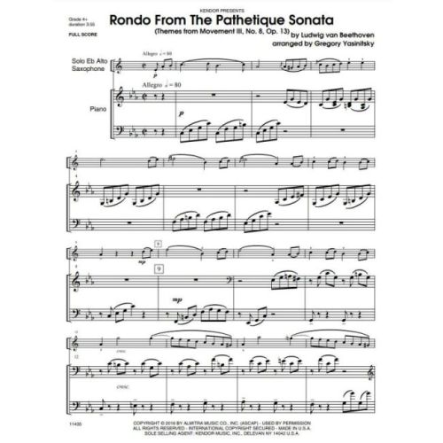 Beethoven, Ludwig van - Rondo from the Pathetique Sonata