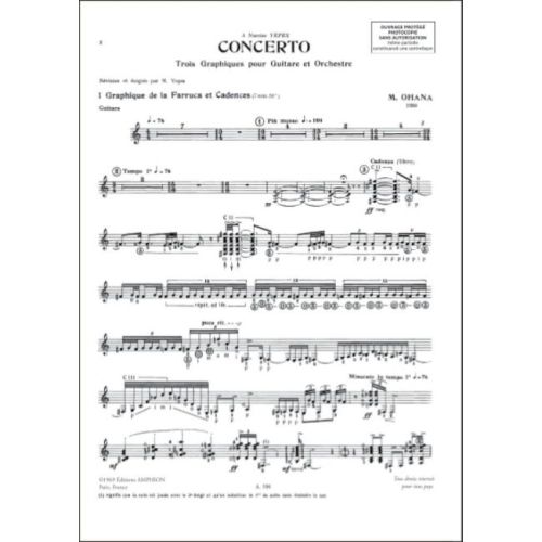 Ohana, Maurice - Concerto. Trois Graphiques Pour Guitare Et