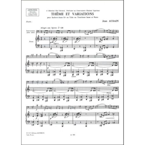 Aubain, Jean - Theme et Variations Tuba