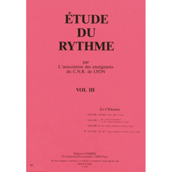 C.N.R. de Lyon - Etude du rythme Vol.3