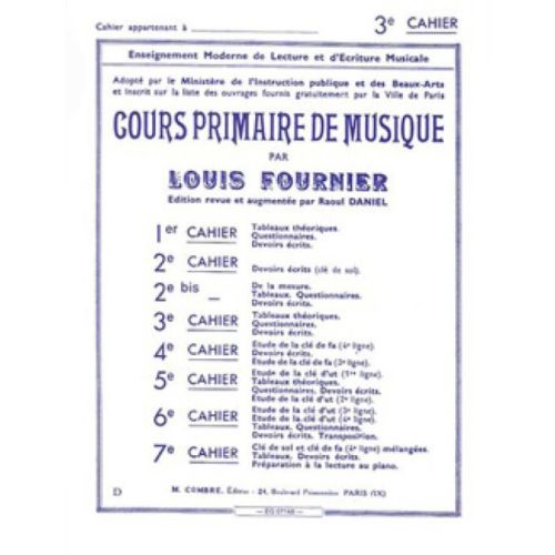 Fournier, Louis - Cours primaire de musique cahier 3